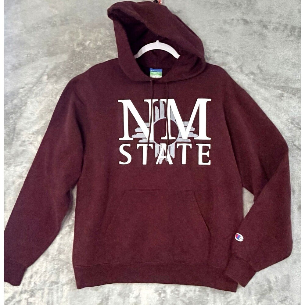 Champion NMSU New Mexico State Aggies Hoodie MEDIUM Pullover Sweatshirt Maroon
